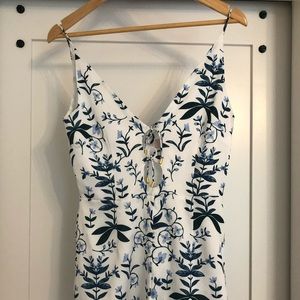 White floral print romper